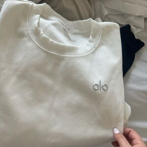 Alo White and black Sweatshirt